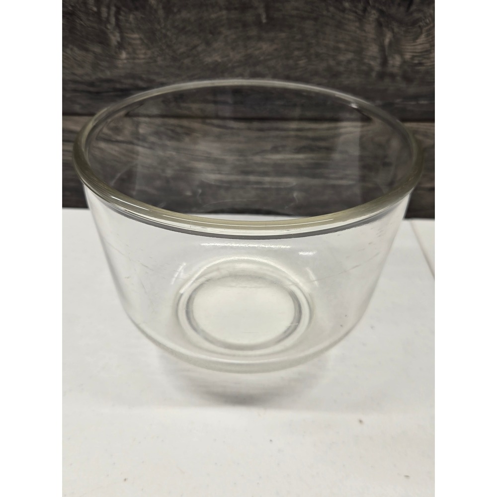 Vtg Clear Glass Mixing Serving Bowl Round‎ Deep Prep Dish 7.25 Inch Diameter